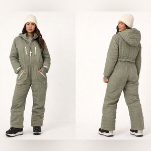 Free People Movement Greyed Olive‎ All Prepped Ski One Piece Suit Sz. XL NWOT